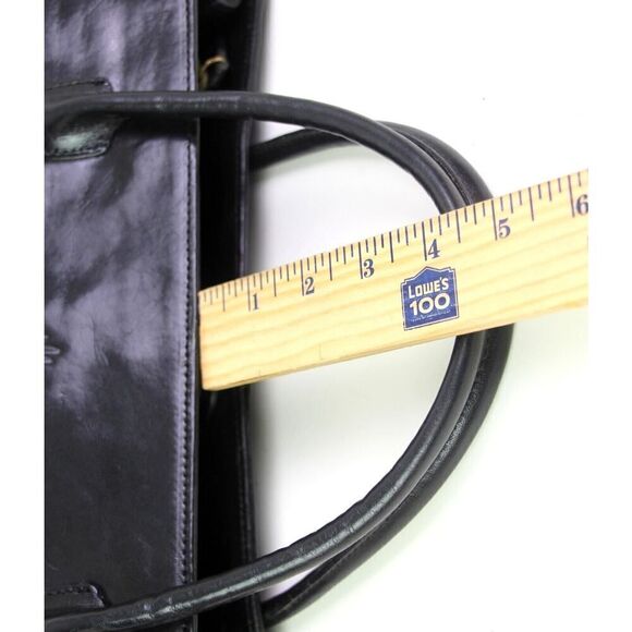 Monsac SMOOTH BLACK REAL LEATHER CLASSIC BUSINESS SATCHEL TOTE BAG HANDBAG PURSE - Picture 15 of 15